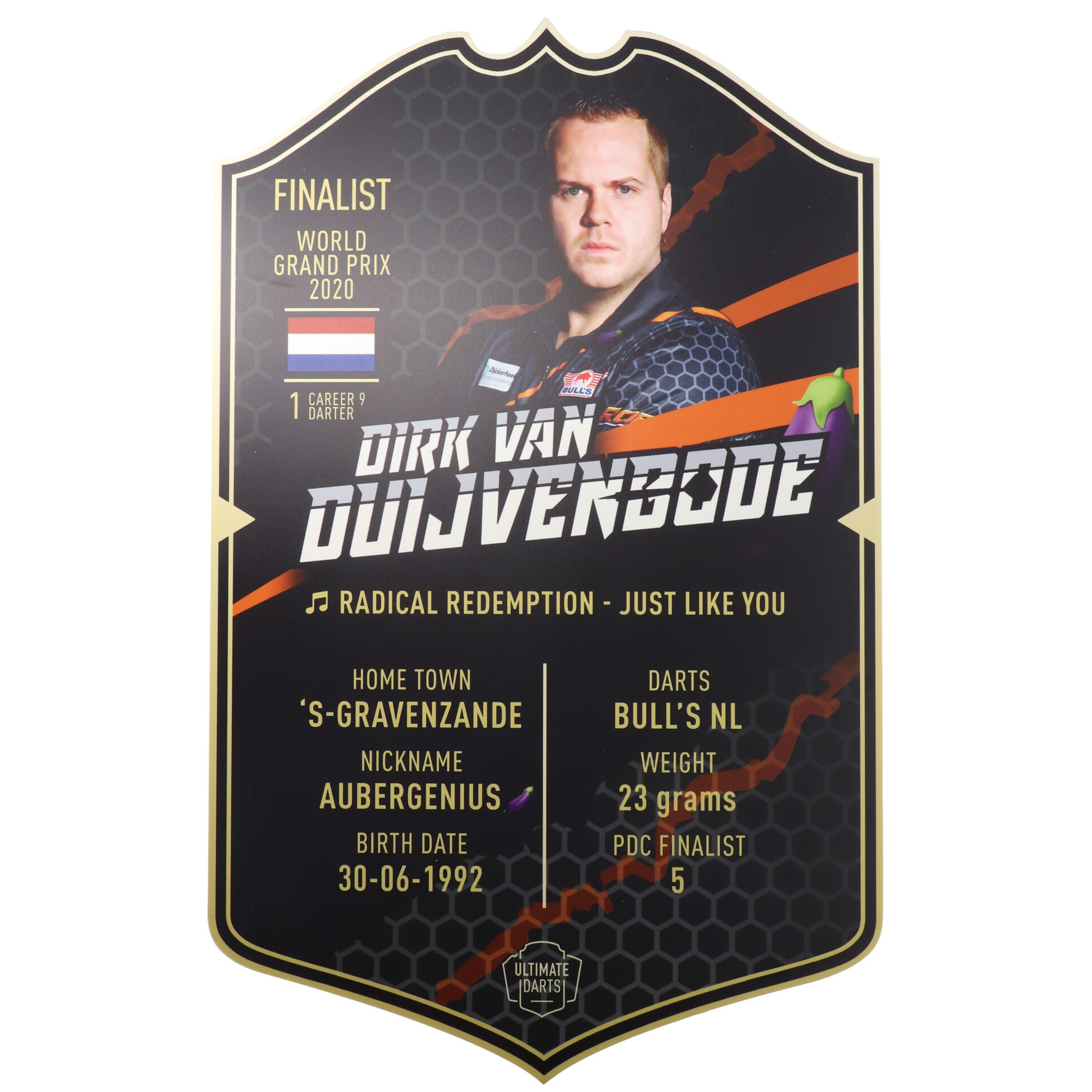 Dirk Van Duijvenbode Player Card 59 x 37 cm