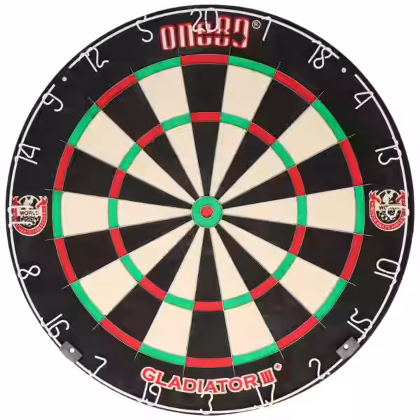 One80 Gladiator 3 Plus Sisal Dartboard mit WDF Logo