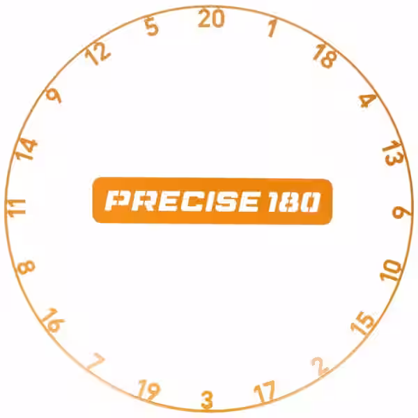 Precise180 Zahlenring OnePiece orange aus einem Stück