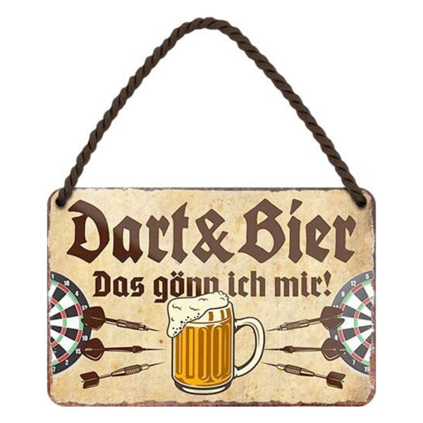 Deko Blechschild 18x12cm ? Dart + Bier - Das g?nn ich mir!