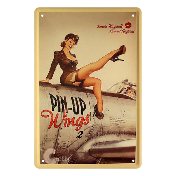 Deko Blechschild 20x30cm ? PINUP Girl Wings 2