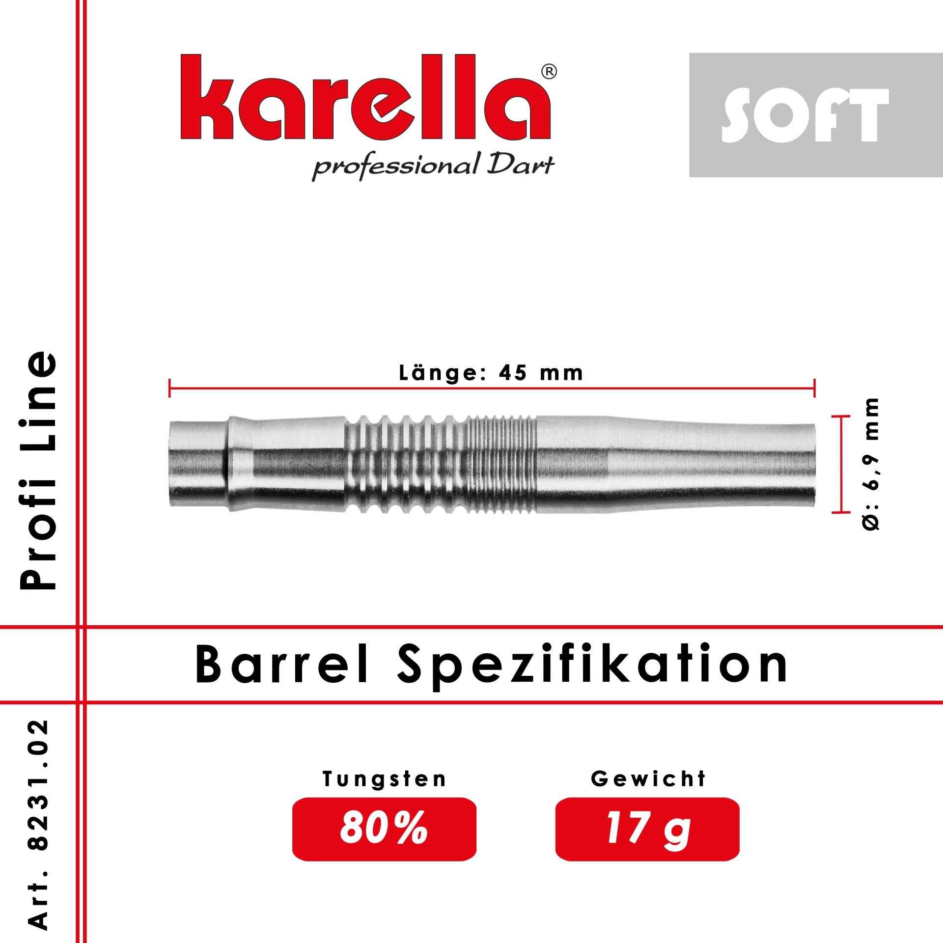 Karella Barrel 80% Tungsten PLS Soft 80-01 20g
