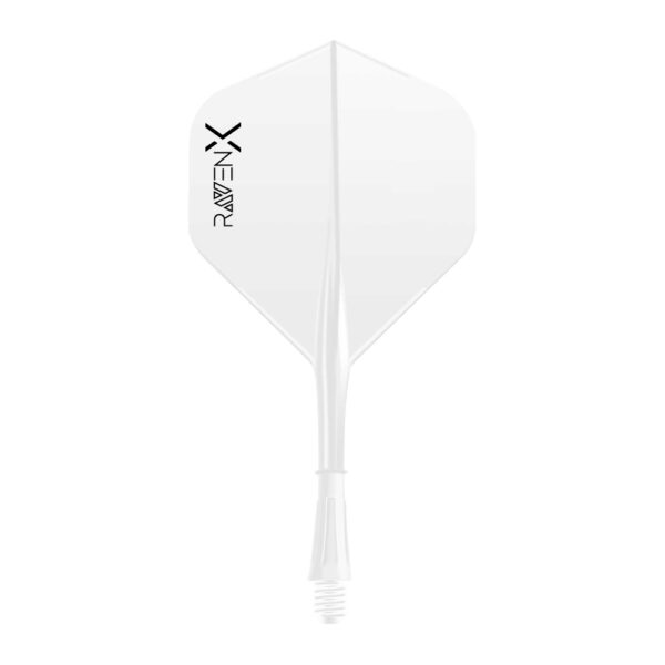 RavenX Dart Flights - Schaft und Flight in einem - 6 St?ck - No.2 Wei?