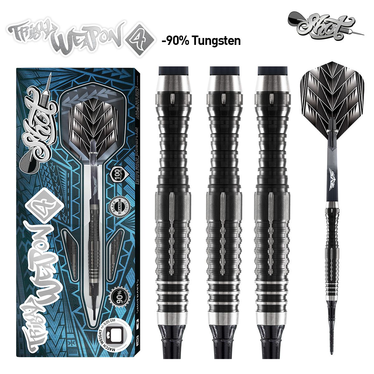 Shot Tribal Weapon Series 4 Softdarts 18g Set- 90% Tungsten Barrels