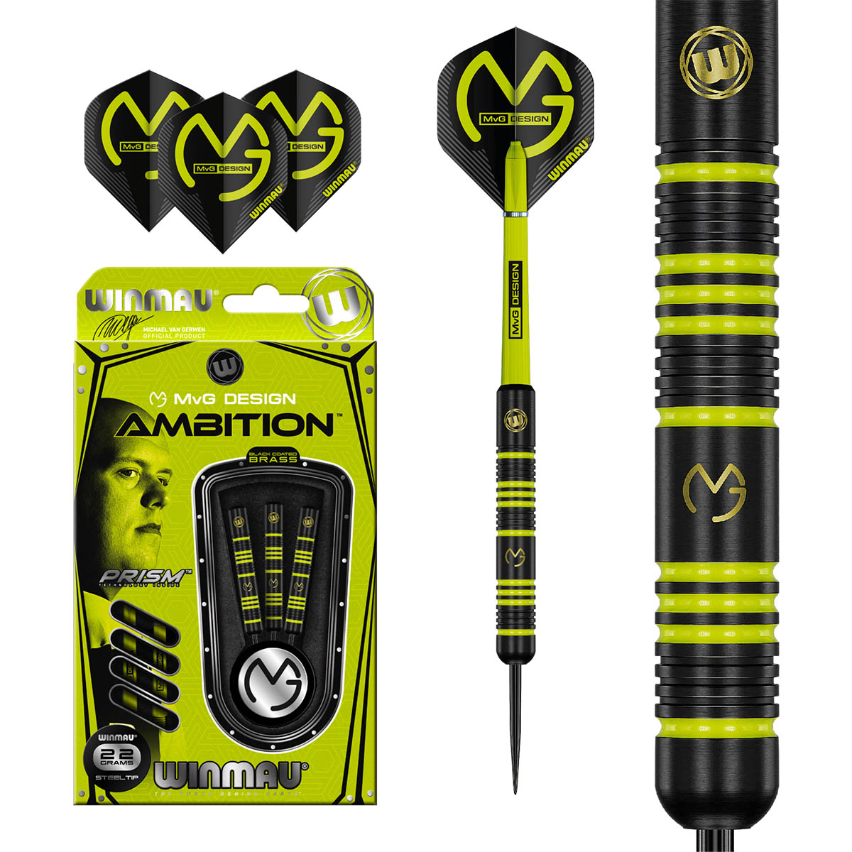 Winmau MvG Michael van Gerwen Ambition Brass Steel Dart 22g